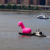 Did You See The Gigantic Flamingo Floating In The East River?